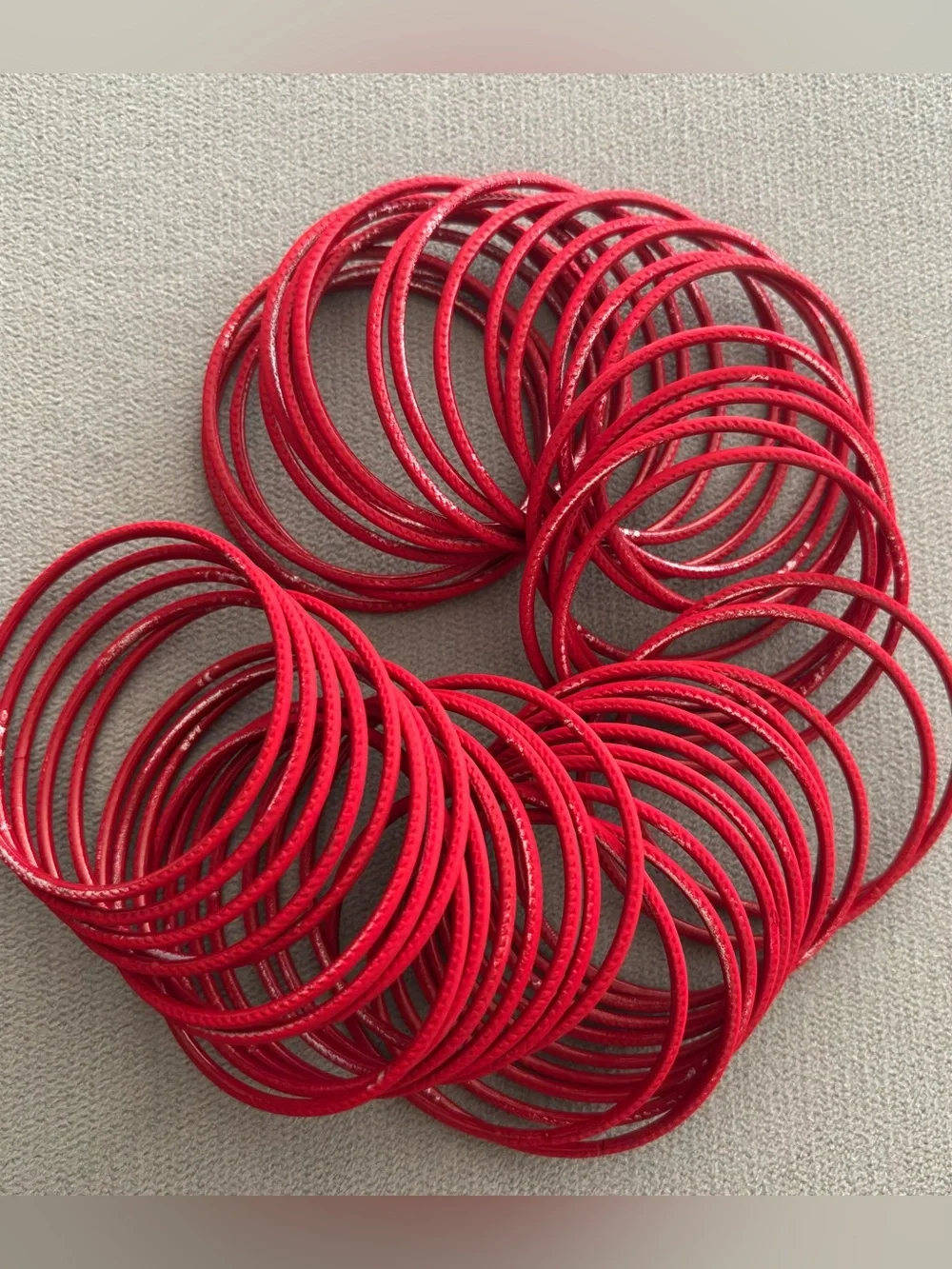 Red Metal Bangles Size 2.4 - Picture 3 of 3
